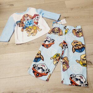 Paw Patrol Toddler Boys Sz 2T Long Sleeve Shirt Pants 2 pc Fleece Pajama Set